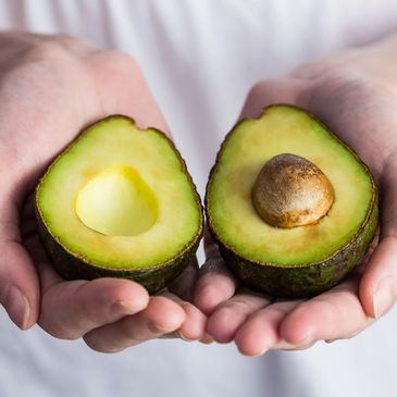 Avocado halves fresh